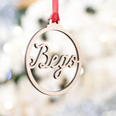 Personalized Wooden Name Ornament | Laser Cut Christmas Bauble