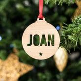 Personalized Wooden Name Ornament | Stencil Cut with Custom Icon