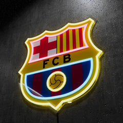 Barcelona FC Badge Neon