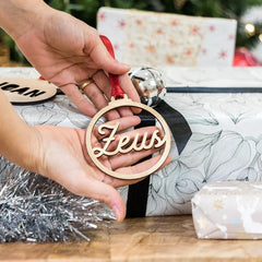 Personalized Wooden Name Ornament | Laser Cut Christmas Bauble