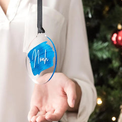 Personalized Brushstroke Name Ornament | Modern Acrylic Christmas Decor