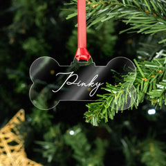 Personalized Dog Bone Ornament | Mirrored Acrylic with Custom Name